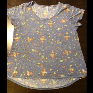 LuLaRoe Classic T rare Spaceship print XL